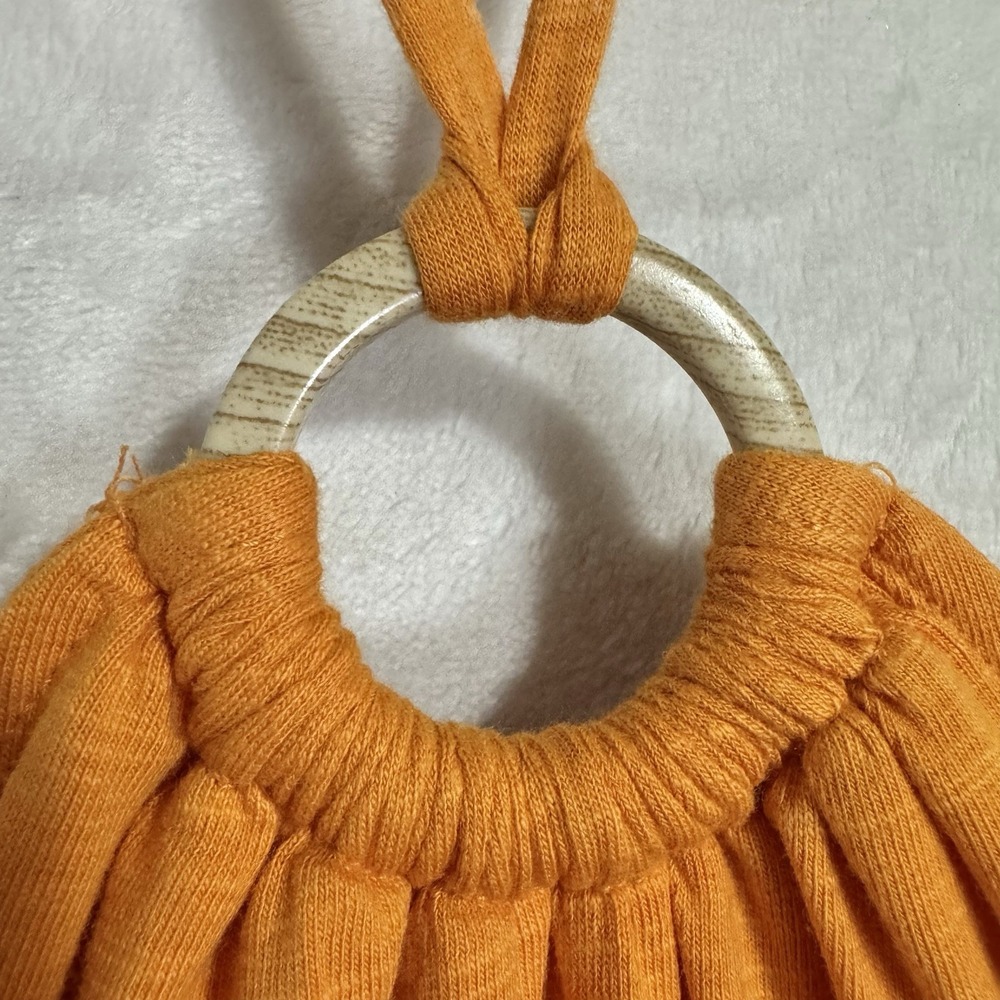 NEW Old Navy Slub Knit Midi Halter Dress Size S Wild Papaya Orange Boho Tropical - Picture 5 of 13